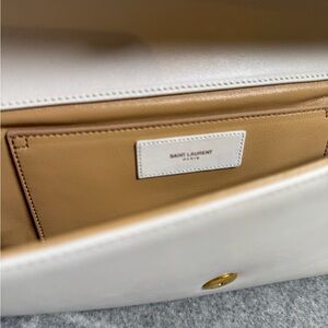 Saint Laurent White Leather Clutch